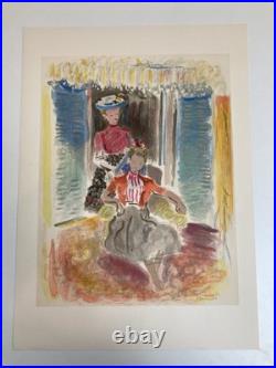 Gravure Lithographie Constantin Terechkovitch 1954 Ancien École Russe Femme XXe