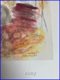 Gravure Lithographie Constantin Terechkovitch 1954 Ancien École Russe Femme XXe