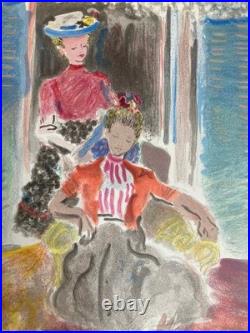 Gravure Lithographie Constantin Terechkovitch 1954 Ancien École Russe Femme XXe