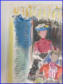 Gravure Lithographie Constantin Terechkovitch 1954 Ancien École Russe Femme XXe