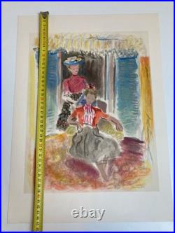 Gravure Lithographie Constantin Terechkovitch 1954 Ancien École Russe Femme XXe
