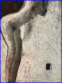 Gravure Lithographie Femme Walter Barrientos Nue Nu Art Litho Expressionnisme