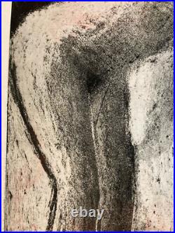 Gravure Lithographie Femme Walter Barrientos Nue Nu Art Litho Expressionnisme