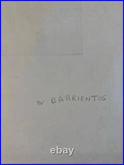 Gravure Lithographie Femme Walter Barrientos Nue Nu Art Litho Expressionnisme