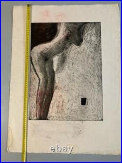 Gravure Lithographie Femme Walter Barrientos Nue Nu Art Litho Expressionnisme