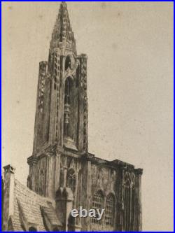 Gravure Lithographie René Allenbach Estampe Ancien 1920 Old Etching Strasbourg Gravure Lithographie René Allenbach Estampe Ancien 1920 Old Etching Strasbourg