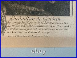 Gravure Louis Antoine de Pardaillan de Gondrin Nicolas Henri TARDIEU 1720