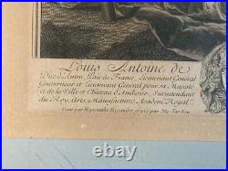 Gravure Louis Antoine de Pardaillan de Gondrin Nicolas Henri TARDIEU 1720