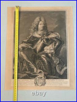 Gravure Louis Antoine de Pardaillan de Gondrin Nicolas Henri TARDIEU 1720