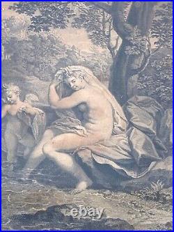 Gravure Louis Desplaces Le Bain De Venus De Nicolas Fouche 18eme A4017