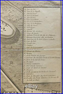 Gravure Plan de la Bastille Fin XVIIIème S. Gravée par Gaitte Plan de Batiment