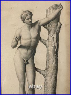 Gravure Portrait XVIIIe Portrait Apollon Estampe Nu Erotique Pierre Bouillon