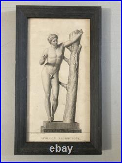 Gravure Portrait XVIIIe Portrait Apollon Estampe Nu Erotique Pierre Bouillon