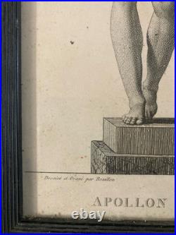 Gravure Portrait XVIIIe Portrait Apollon Estampe Nu Erotique Pierre Bouillon
