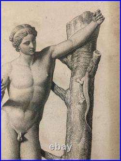 Gravure Portrait XVIIIe Portrait Apollon Estampe Nu Erotique Pierre Bouillon
