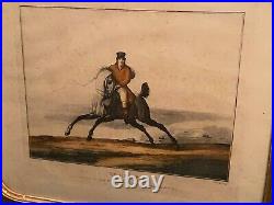 Gravure XIXe Le galop C. Vernet J. Darcis cadre bois doré cheval équitation
