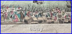 Gravure XVIIIe Embarquement des françois pour l'Isle de Cayenne à Rochefort