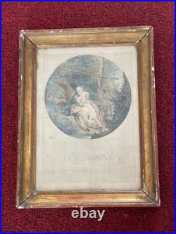 Gravure XVIIIème The Grove scène galante curiosa érotisme couple