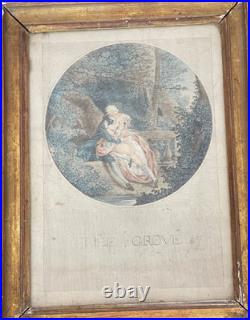 Gravure XVIIIème The Grove scène galante curiosa érotisme couple