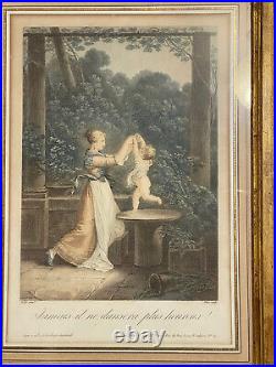 Gravure XVIIIème bonheur maternité estampe mère & enfant Prud'hon & Mallet