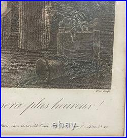 Gravure XVIIIème bonheur maternité estampe mère & enfant Prud'hon & Mallet