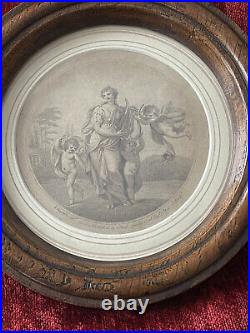 Gravure XVIIIème signée mythologie Van Afsen London 1791 cadre antique engraving