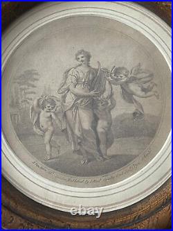 Gravure XVIIIème signée mythologie Van Afsen London 1791 cadre antique engraving