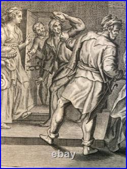 Gravure XVIIe Maarten de Vos Saint Mathieu Prison Etching Ancien Old Estampe Art