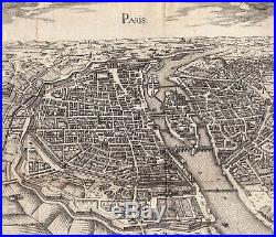 Gravure XVIIe Plan de Paris Seine Île de la Cité Christophe Tassin 1634