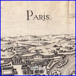 Gravure XVIIe Plan de Paris Seine Île de la Cité Christophe Tassin 1634