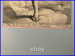 Gravure XVIe 1591 Jacob Matham Cornelis van Haarlem Apollon Dieu Soleil Original