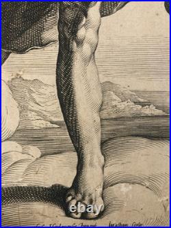 Gravure XVIe 1591 Jacob Matham Cornelis van Haarlem Apollon Dieu Soleil Original