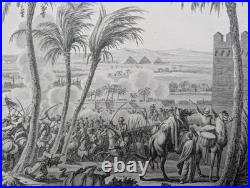 Gravure ancienne Bataille des Pyramides Swebach Circa 1850