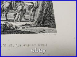 Gravure ancienne Bataille des Pyramides Swebach Circa 1850