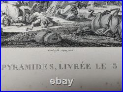 Gravure ancienne Bataille des Pyramides Swebach Circa 1850