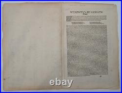 Gravure ancienne Besançon Braun & Hogenberg Circa 1580