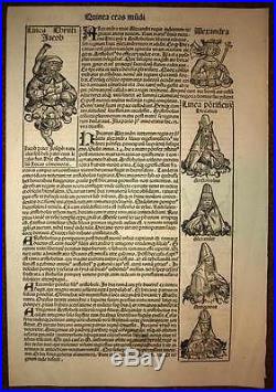 Gravure ancienne CHRONIQUE DE NUREMBERG par Schedel VUE DE LYON 1493