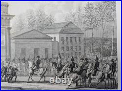 Gravure ancienne Entrée à Berlin Swebach Circa 1850