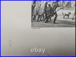 Gravure ancienne Entrée à Berlin Swebach Circa 1850