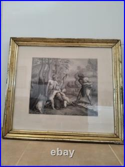 Gravure ancienne Eva Mater Cvnctorvm vers 1840 d'après Raphaël d'Urbin