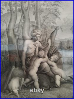 Gravure ancienne Eva Mater Cvnctorvm vers 1840 d'après Raphaël d'Urbin