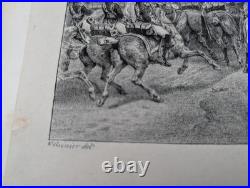 Gravure ancienne Hanau D'après H. Vernet Lith. De C. Motte Circa 1830