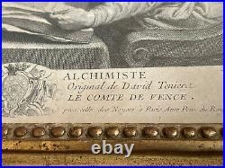 Gravure ancienne Le Docteur Alchimiste par David TENIERS époque XVIIIe