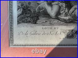 Gravure ancienne Loth et ses filles graveur Trière d'après Velasquez XVIII