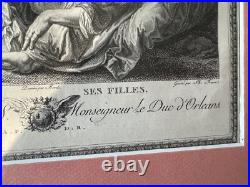 Gravure ancienne Loth et ses filles graveur Trière d'après Velasquez XVIII