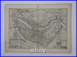 Gravure ancienne Lyon Braun & Hogenberg Circa 1580