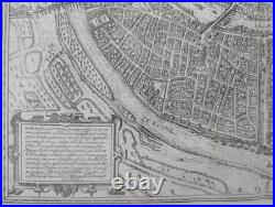 Gravure ancienne Lyon Braun & Hogenberg Circa 1580