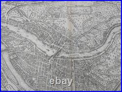 Gravure ancienne Lyon Braun & Hogenberg Circa 1580