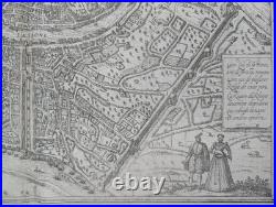 Gravure ancienne Lyon Braun & Hogenberg Circa 1580