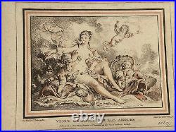 Gravure ancienne Vénus désarmée par les Amours Boucher & Demarteau